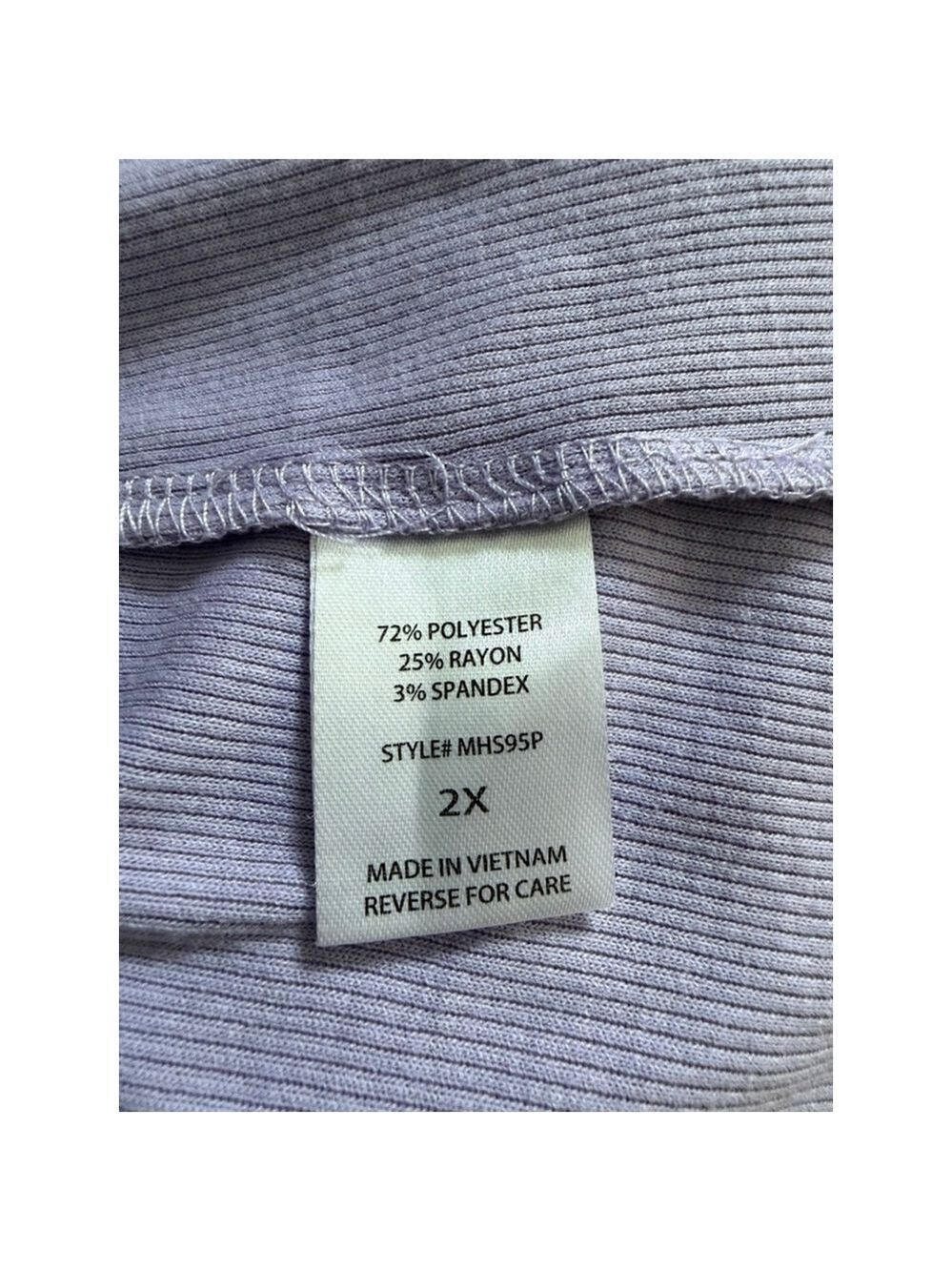 Andree by Unit Purple Ribbed Tank Top 2X - Picture 5 of 5